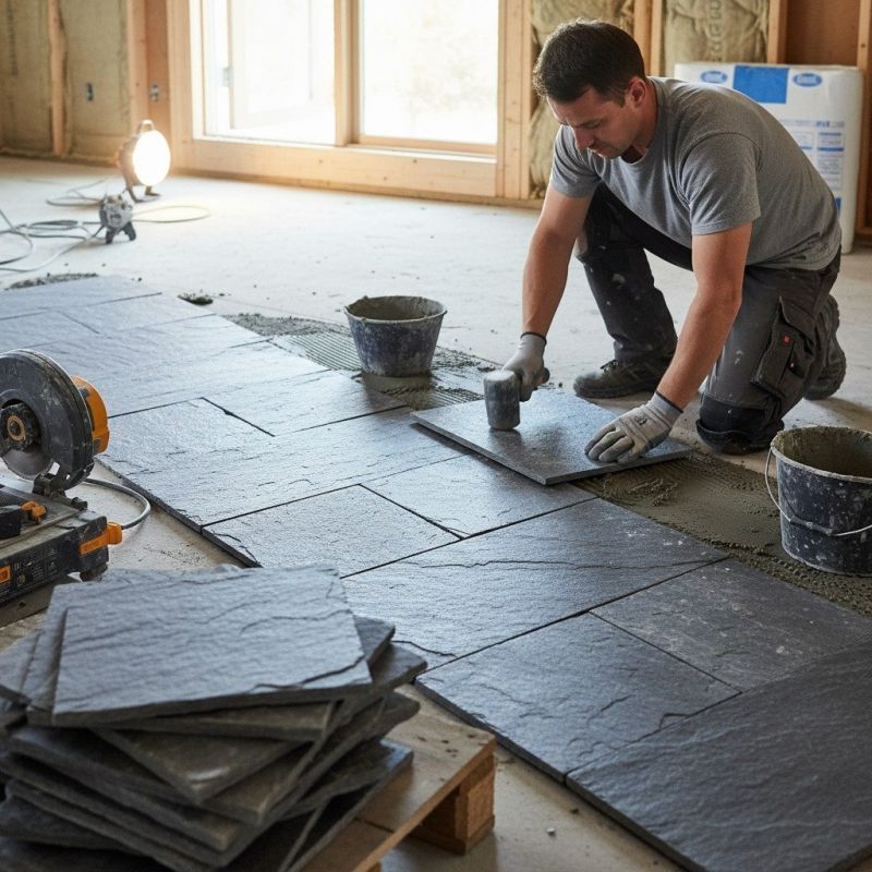 Slate Floor Installation